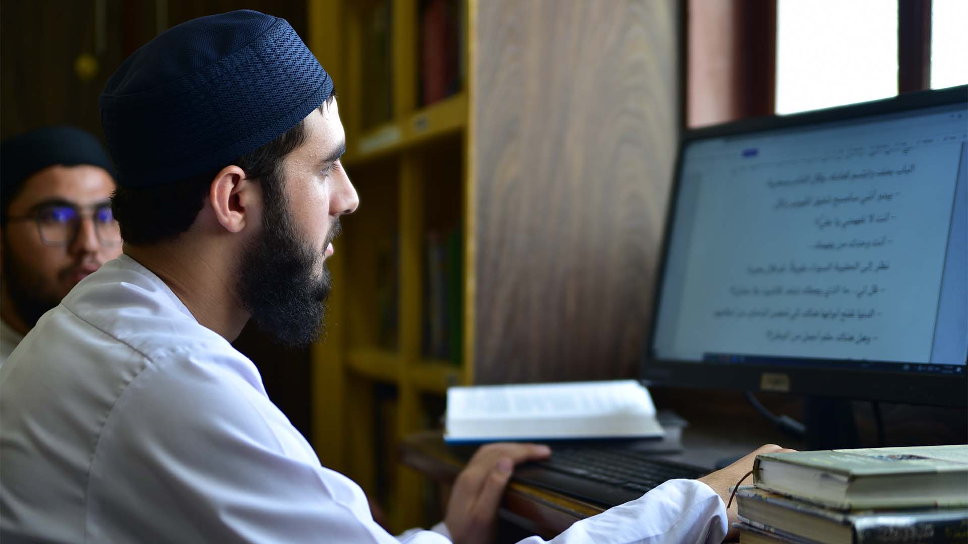 Madrasa Students using Computer