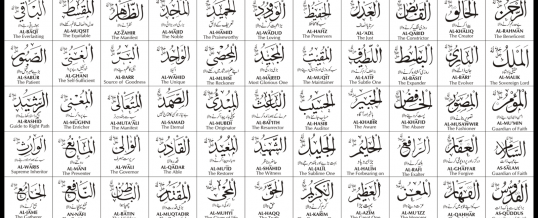 99 Names of ALLAH TA’ALA
